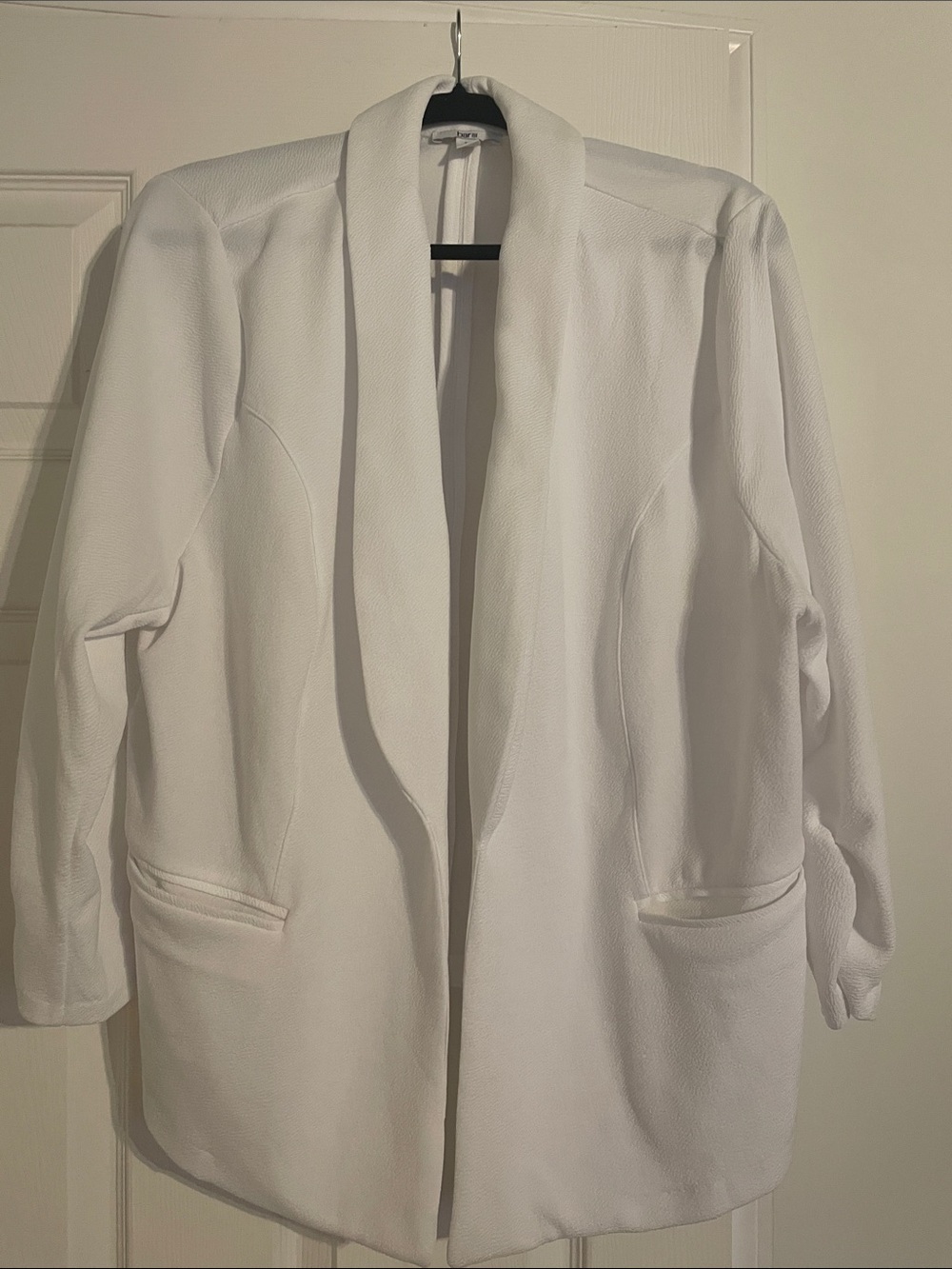 Bar III White Open-Front Shawl Collar Blazer